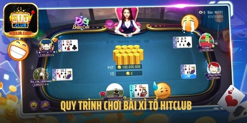 Quy trình chơi bài Xì Tố Hitclub